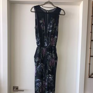 Lululemon Sheer neckline Floral Jumpsuit